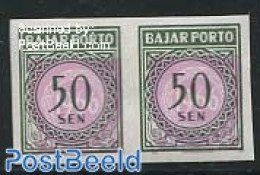 Indonesia 1967 Postage Due Imperforated Pair, Mint NH - Indonésie