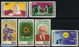 Togo 1979 Albert Einstein 6v Imperforated, Mint NH, History - Performance Art - Togo (1960-...)