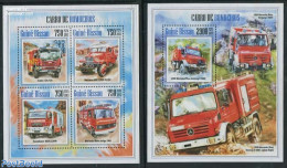 Guinea Bissau 2013 Fire Engines 2 S/s, Mint NH, Transport - Automobiles - Fire Fighters & Prevention - Coches