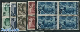 Netherlands 1951 Child Welfare 5v, Blocks Of 4 [+], Mint NH, Nature - Various - Fishing - Industry - Mills (Wind & Wat.. - Unused Stamps