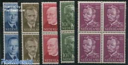 Netherlands 1954 Famous Persons 5v, Blocks Of 4 [+], Mint NH, Performance Art - Music - Art - Architects - Authors - S.. - Nuevos
