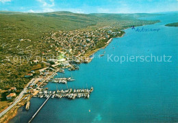 73356041 Punat Krk Hafen Kuestenpanorama Fliegeraufnahme Punat Krk - Kroatien