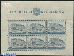 San Marino 1949 75 Years UPU M/s, Mint NH, Nature - Horses - U.P.U. - Nuevos