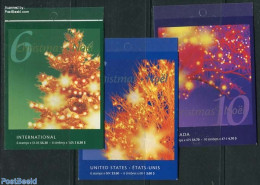 Canada 2001 Christmas 3 Booklets, Mint NH, Religion - Christmas - Stamp Booklets - Neufs