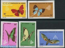 Congo Republic 1971 Butterflies 5v, Imperforated, Mint NH, Nature - Butterflies - Autres & Non Classés