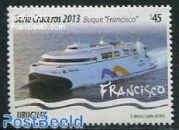 Uruguay 2013 Cruise Shipos, Francesco 1v, Mint NH, Transport - Ships And Boats - Boten