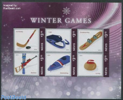 Nevis 2014 Winter Games 6v M/s, Mint NH, Sport - (Bob) Sleigh Sports - Ice Hockey - Shooting Sports - Skiing - Invierno