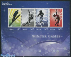 Nevis 2014 Winter Games 4v M/s, Mint NH, Sport - Skating - Skiing - Skisport