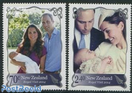 New Zealand 2014 Royal Visit 2v, Mint NH, History - Kings & Queens (Royalty) - Nuevos