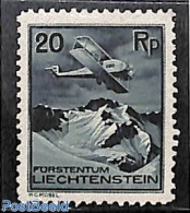 Liechtenstein 1930 20Rp, Stamp Out Of Set, Unused (hinged), Sport - Transport - Mountains & Mountain Climbing - Aircra.. - Neufs