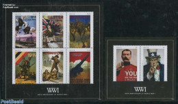 Nevis 2014 World War I, Poster Art 2 S/s, Mint NH, History - Militarism - Art - Poster Art - World War I - Militares