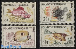 French Polynesia 1962 Fish 4v, Unused (hinged), Nature - Fish - Ongebruikt