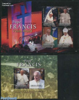 Saint Vincent & The Grenadines 2014 Union Island, Pope Francis 2 S/s, Mint NH, Religion - Pope - Religion - Papes