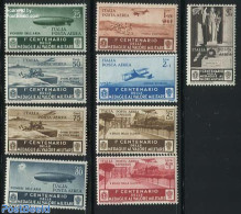Italy 1934 Decoration, Only Airmail 9v, Mint NH, Transport - Aircraft & Aviation - Ships And Boats - Zeppelins - Otros & Sin Clasificación