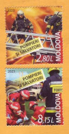 2023  Moldova  „Firemen And Rescuers”  2v Mint - Moldawien (Moldau)