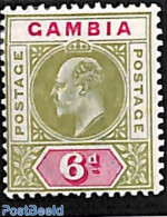 Gambia 1902 6d, WM Crown-CA, Stamp Out Of Set, Unused (hinged) - Gambie (...-1964)