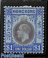 Hong Kong 1921 1$, WM Mult.Script-CA, Stamp Out Of Set, Unused (hinged) - Nuevos