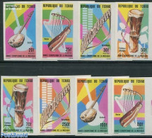 Chad 1985 Music Instruments 8v, Imperforated, Mint NH, Performance Art - Music - Musical Instruments - Andere & Zonder Classificatie