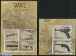 Palau 2014 World War I 2 S/s, Mint NH, History - Various - Maps - Weapons - World War I - Geography