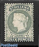 Saint Helena 1884 6p Grey, Stamp Out Of Set, Without Gum, Unused (hinged) - Isola Di Sant'Elena