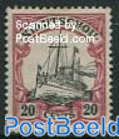 Germany, Colonies 1905 Kiautschou, 20c, Stamp Out Of Set, Unused (hinged), Transport - Ships And Boats - Barche