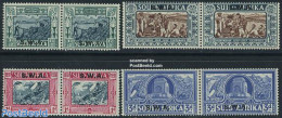 South-West Africa 1938 Voortrekkers 4 Pairs, Unused (hinged) - África Del Sudoeste (1923-1990)