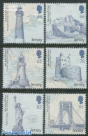 Jersey 2014 350 Years New Jersey 6v, Mint NH, Various - Lighthouses & Safety At Sea - Maps - Art - Bridges And Tunnels.. - Vuurtorens