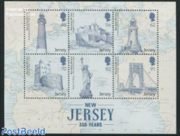 Jersey 2014 350 Years New Jersey 6v M/s, Mint NH, Various - Lighthouses & Safety At Sea - Maps - Art - Bridges And Tun.. - Fari