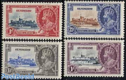 Saint Vincent 1935 Silver Jubilee 4v, Unused (hinged), History - Kings & Queens (Royalty) - Art - Castles & Fortificat.. - Case Reali