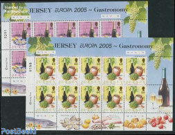 Jersey 2005 Europa, Gastronomy 2 M/ss, Mint NH, Health - History - Transport - Food & Drink - Europa (cept) - Ships An.. - Alimentación