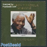 Liberia 2013 Nelson Mandela 1v, Gold, Mint NH, History - Nobel Prize Winners - Politicians - Nelson Mandela - Nobelpreisträger