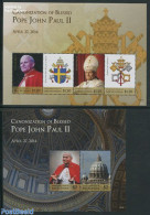 Micronesia 2014 Canonization Of Pope John Paul II 2 S/s, Mint NH, Religion - Pope - Religion - Papes