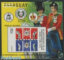 Paraguay 1978 Silver Coronation S/s, Mint NH, History - Kings & Queens (Royalty) - Stamps On Stamps - Case Reali