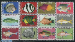 Suriname, Republic 2014 Fish 12v, Sheetlet, Mint NH, Nature - Fish - Pesci