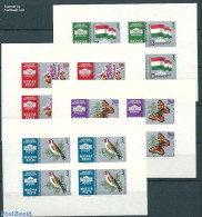 Hungary 1961 Stamp Day 4 M/ss, Imperforated, Without Serial Number, Mint NH, History - Nature - Flags - Birds - Butter.. - Nuovi