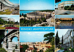 73355423 Pola Pula Croatia Rimski Amfiteatar Ruinen Amphitheater Stadtpanorama  - Croatie