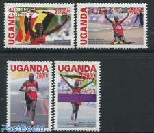 Uganda 2013 Stephen Kiprotich, London 2012 Olympic Medal Winner 4v, Mint NH, Sport - Athletics - Olympic Games - Athletics