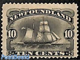Newfoundland 1887 10c, Stamp Out Of Set, Unused (hinged), Transport - Ships And Boats - Barche
