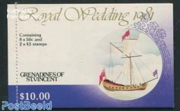 Saint Vincent & The Grenadines 1981 Royal Wedding Booklet, Mint NH, History - Transport - Charles & Diana - Kings & Qu.. - Familias Reales