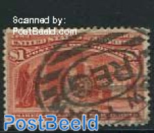 United States Of America 1893 $1, Used, Very Well Centered!, Used Stamps, History - Explorers - Usados
