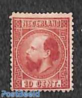 Netherlands 1867 10c, Type II, Perf. 14, Stamp Out Of Set, Unused (hinged) - Ongebruikt