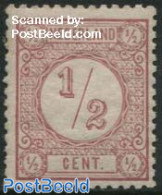 Netherlands 1884 1/2c, Type II, Perf. 12.5, Small Holes, Unused (hinged) - Ongebruikt