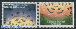 Greenland 2014 Hunting & Fishing 2v, Mint NH, Nature - Fish - Fishing - Hunting - Rabbits / Hares - Sea Mammals - Unused Stamps