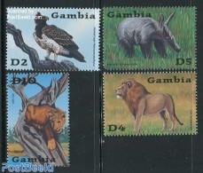 Gambia 2001 Wildlife 4v, Mint NH, Nature - Animals (others & Mixed) - Birds - Birds Of Prey - Cat Family - Gambia (...-1964)