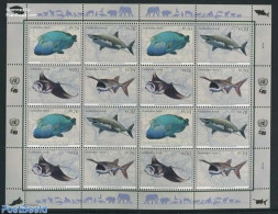 United Nations, Vienna 2014 Fish M/s, Mint NH, Nature - Various - Fish - Maps - Fische