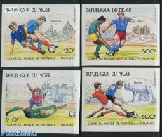 Niger 1990 Worldcup Football 4v, Imperforated, Mint NH, Sport - Football - Niger (1960-...)