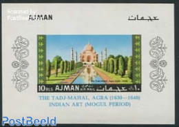 Ajman 1967 Taj Mahal S/s, Imperforated, Mint NH, History - World Heritage - Adschman