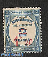 France 1929 1.20 On 2Fr, Postage Due, Stamp Out Of Set, Unused (hinged) - Autres & Non Classés