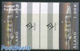 Aland 2002 Post Terminal 1v, Gutterpair, Mint NH, Post - Art - Modern Architecture - Post