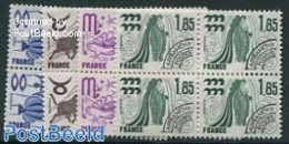 France 1977 Precancels 4v, Blocks Of 4 [+], Mint NH, Science - Astronomy - Unused Stamps
